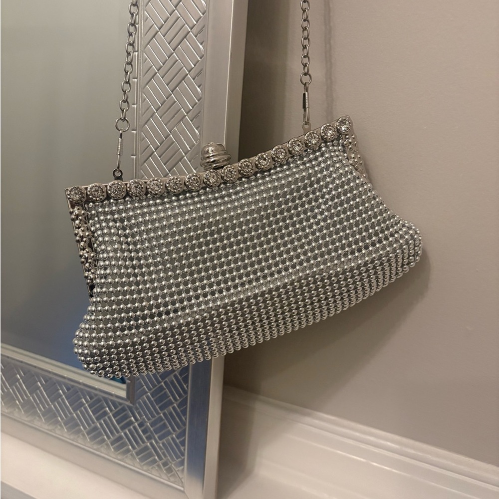 Elegant Silver Clutch Bag